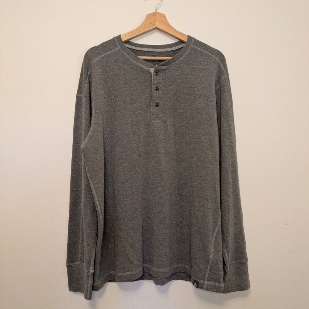 North Face Sweater Mens XL Long Sleeve Crew Neck Pullover Henley Heather Grey